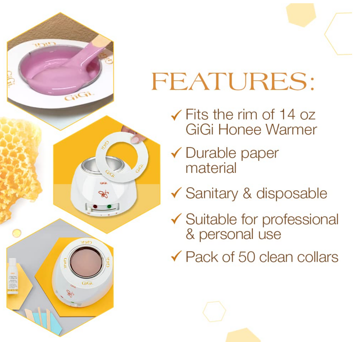 GiGi Clean Collars for 14 oz Wax Warmers