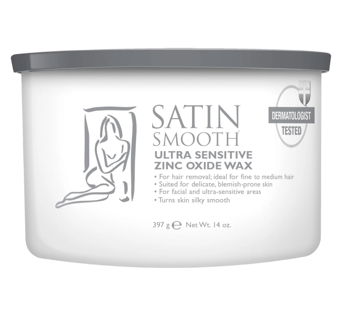 Satin Smooth Ultra Sensitive Zinc Oxide Cream Soft Wax, 14 oz