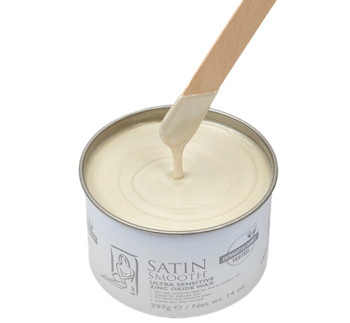 Satin Smooth Ultra Sensitive Zinc Oxide Cream Soft Wax, 14 oz