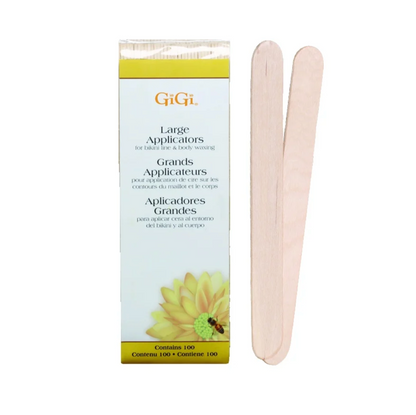 GiGi Large Wooden Wax Applicator Sticks, 100 ct