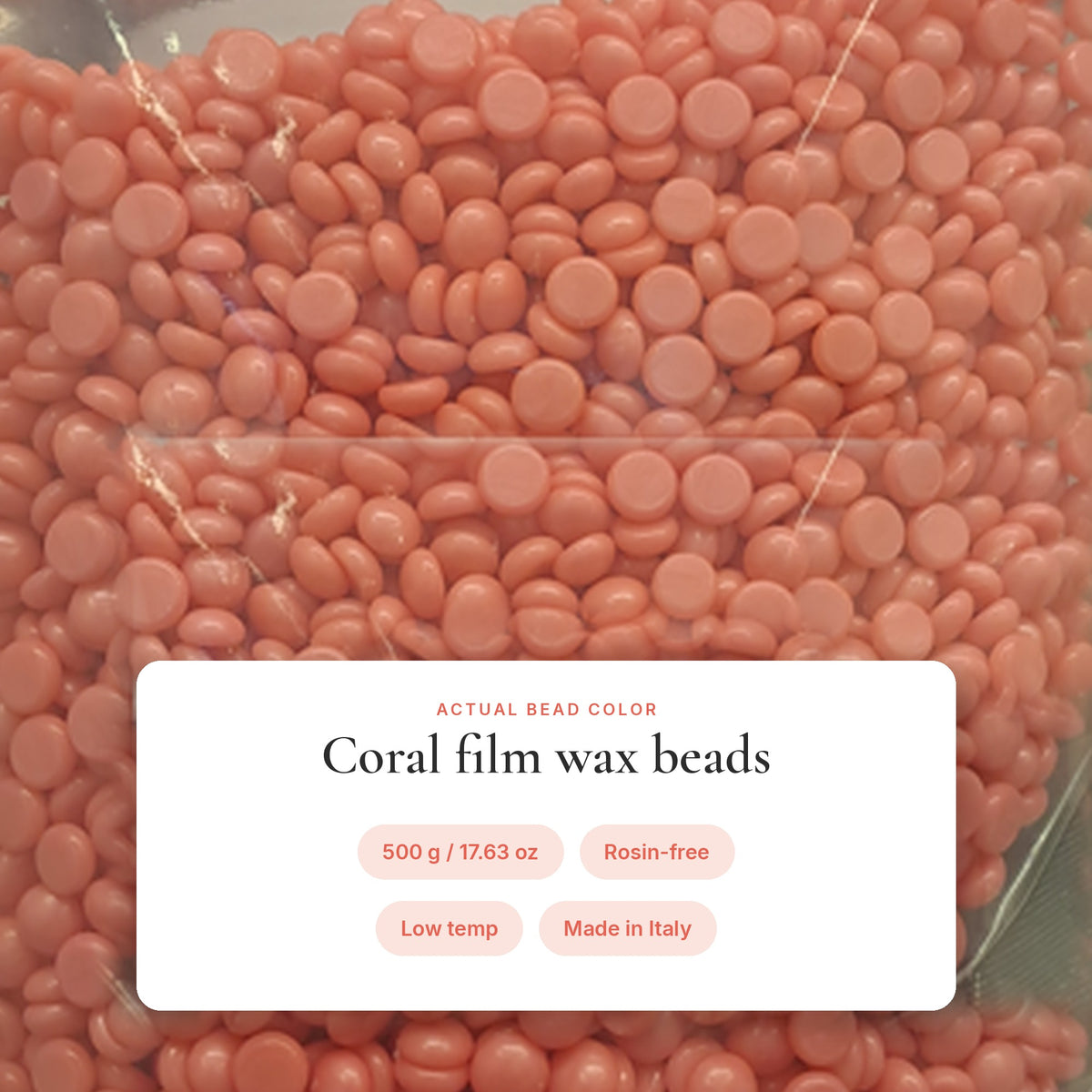 Coral Multidirectional Hard Wax Beads, Rosin-Free, 500 g