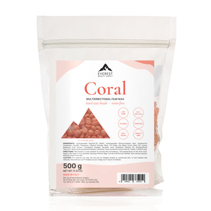 Coral Multidirectional Hard Wax Beads, Rosin-Free, 500 g