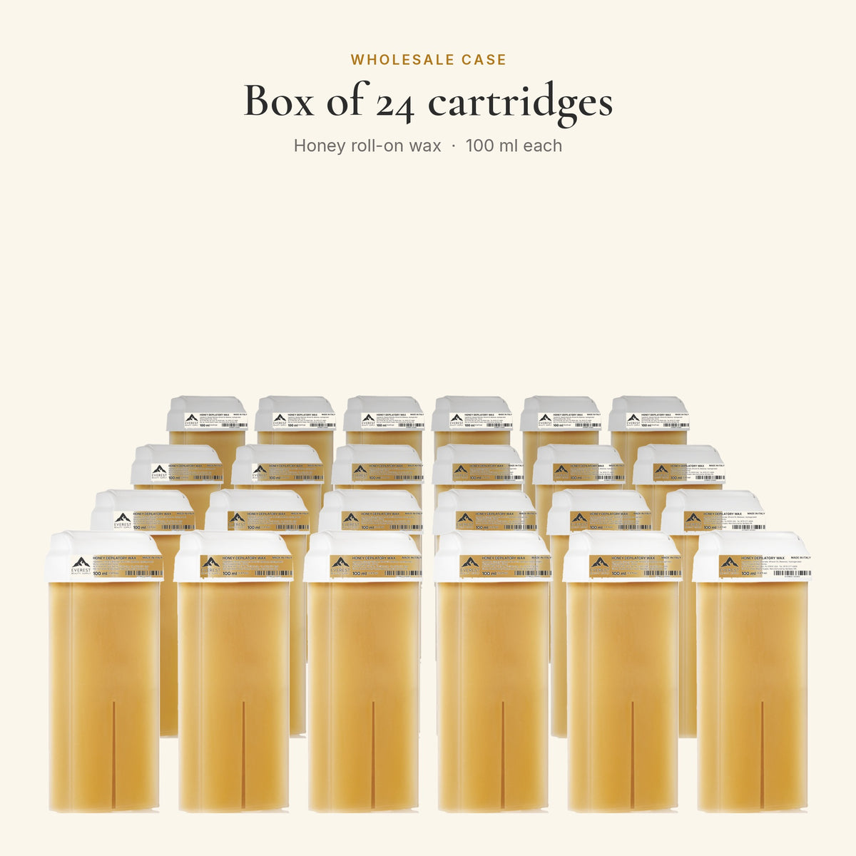 Honey Roll-On Wax Cartridges, 100 ml, Pack of 24