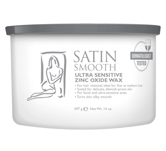 Satin Smooth Ultra Sensitive Zinc Oxide Cream Soft Wax, 14 oz